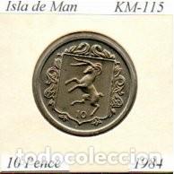Monedas antiguas de Europa: ISLA DE MAN 1984, 10 PENCE, KM-115, EBC