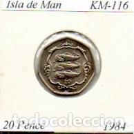 Monedas antiguas de Europa: ISLA DE MAN 1984, 20 PENCE, KM-116, SC