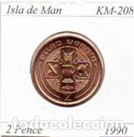 Monedas antiguas de Europa: ISLA DE MAN 1990, 2 PENCE, KM-208, SC
