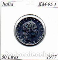 Monedas antiguas de Europa: ITALIA 1977, 50 LIRAS, KM-95.1, SC