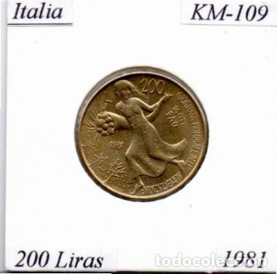 Monedas antiguas de Europa: ITALIA 1981, 200 LIRAS, KM-109, SC-UNC