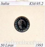 Monedas antiguas de Europa: ITALIA 1993, 50 LIRAS, KM-95.2, SC;
