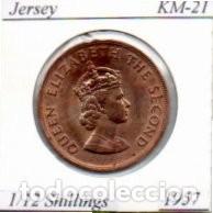 Monedas antiguas de Europa: JERSEY 1957, 1-12 SHJILLINGS, KM-21, SC;