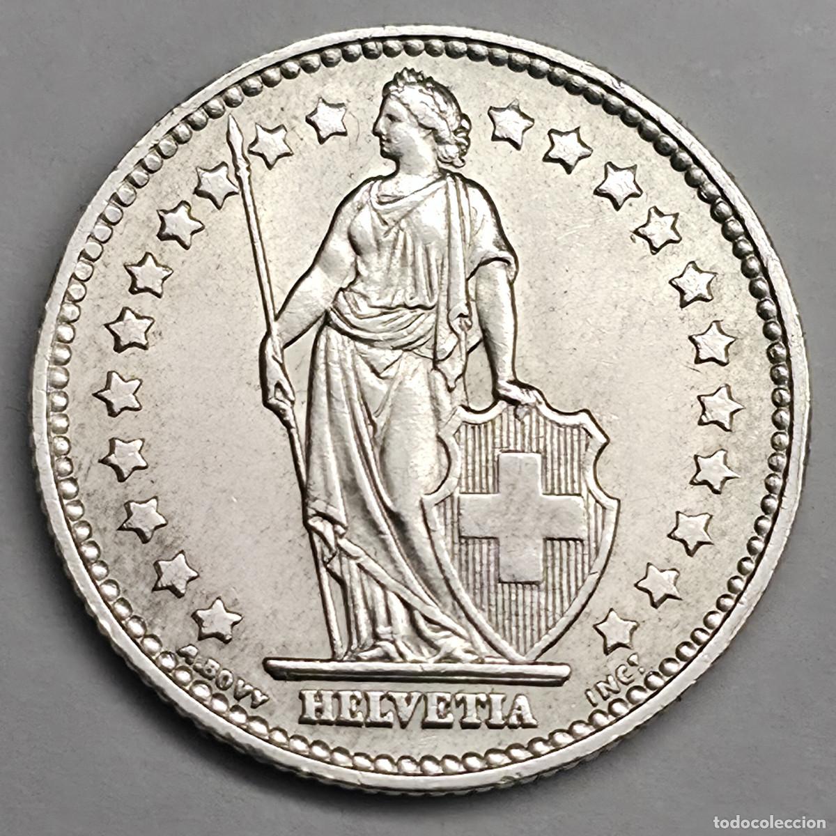 Monedas antiguas de Europa: MONEDA PLATA SUIZA 1 FRANCO 1956 B.