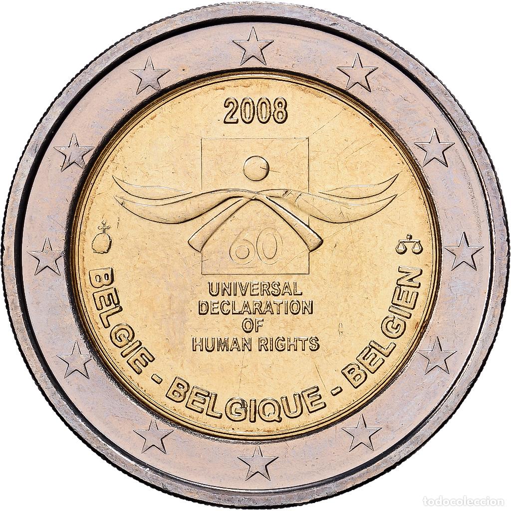 Monedas antiguas de Europa: [#1513754] B&eacute;lgica, 2 Euro, 60e anniversaire de la D&eacute;claration universelle des droits de