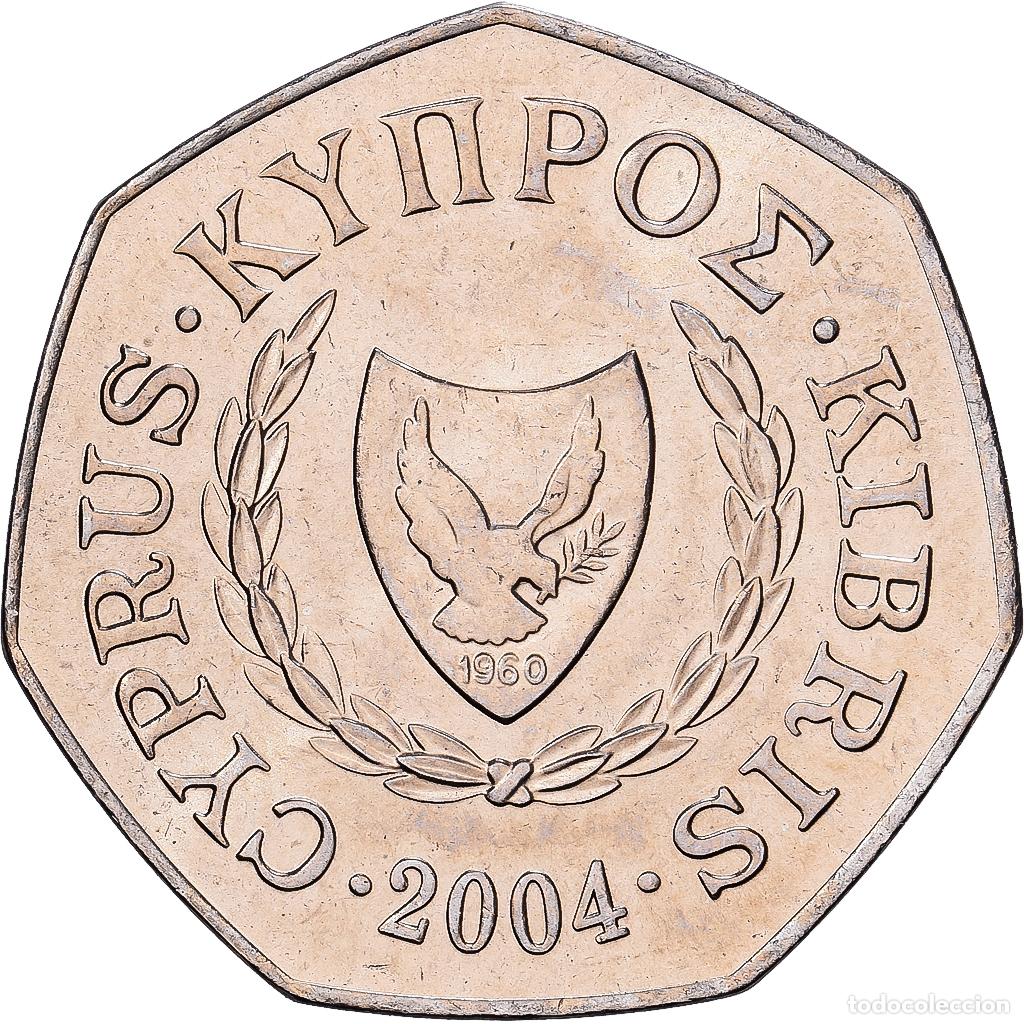 Monedas antiguas de Europa: [#1551773] Chipre, 50 Cents, 2004, Cobre - n&iacute;quel, SC, KM:66