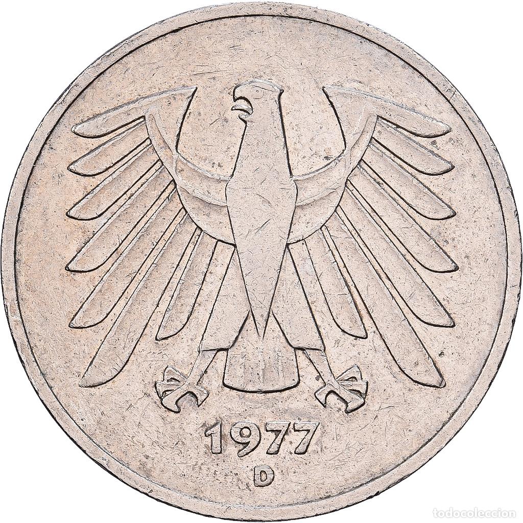 Monedas antiguas de Europa: [#1551788] ALEMANIA - REP&Uacute;BLICA FEDERAL, 5 Mark, 1977, Munich, Cobre - n&iacute;quel recubierto