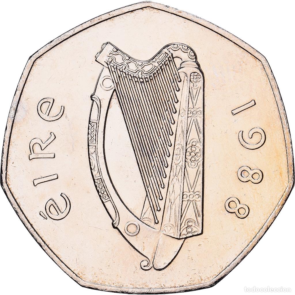 Monedas antiguas de Europa: [#1551776] REP&Uacute;BLICA DE IRLANDA, 50 Pence, 1988, Cobre - n&iacute;quel, SC, KM:26