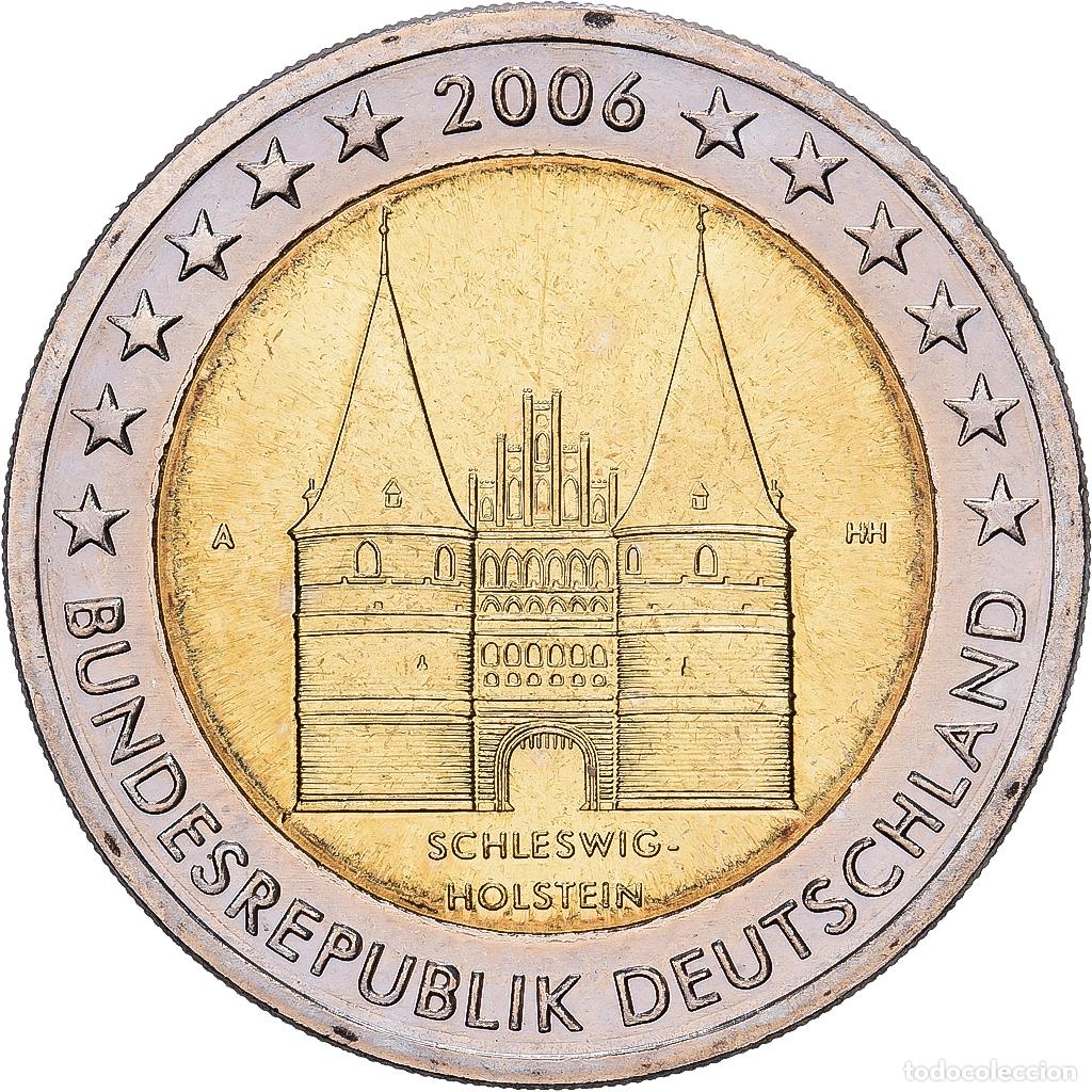 Monedas antiguas de Europa: [#1513759] Alemania, 2 Euro, Le land du Schleswig-Holstein et la Holstentor de L&uuml;beck