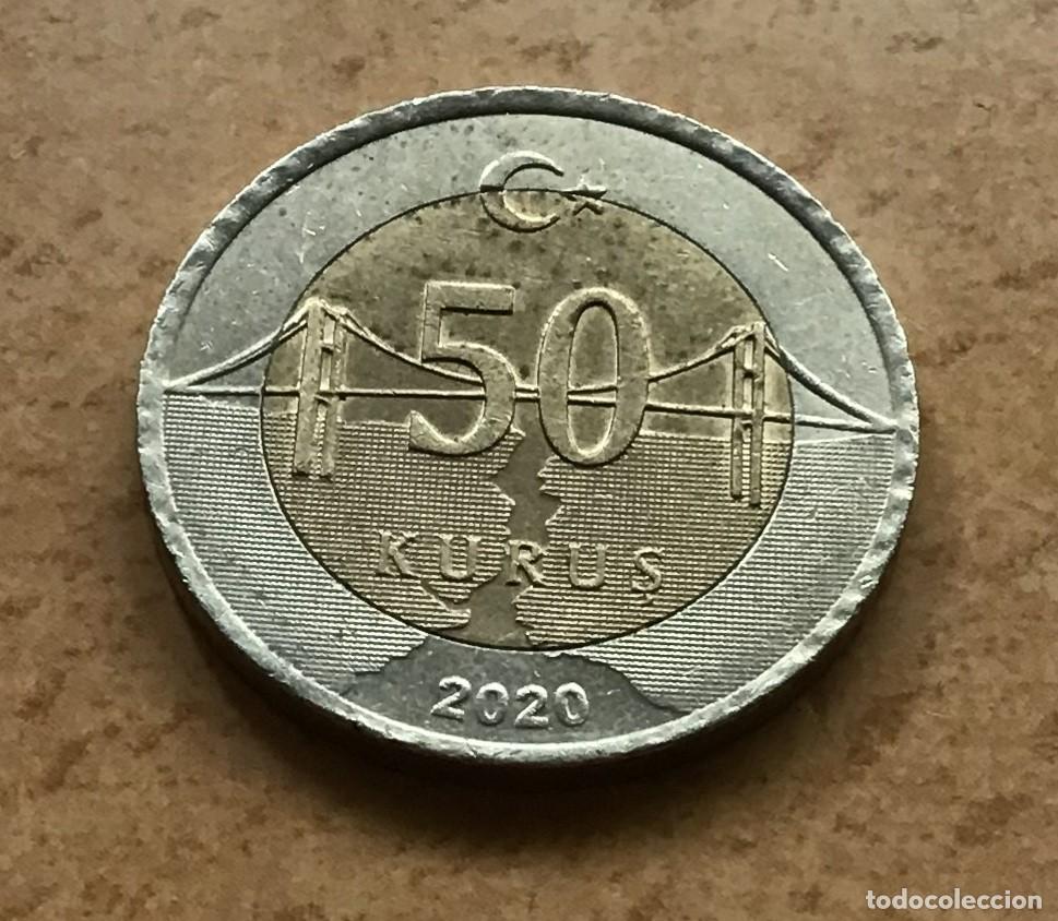 Monedas antiguas de Europa: 50 kurus de Turqu&iacute;a. A&ntilde;o 2020