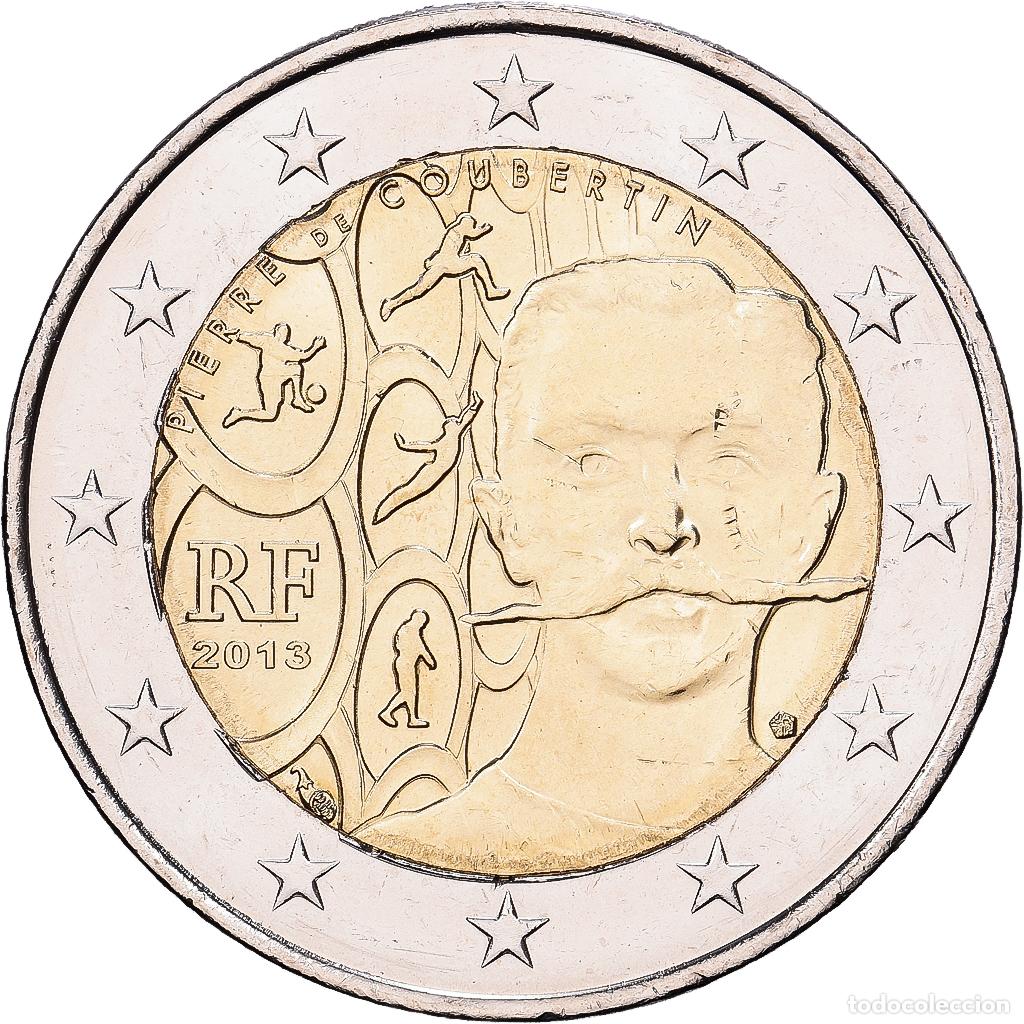 Monedas antiguas de Europa: [#1513764] Francia, 2 Euro, 150e anniversaire de la naissance de Pierre de Coubertin, 2013