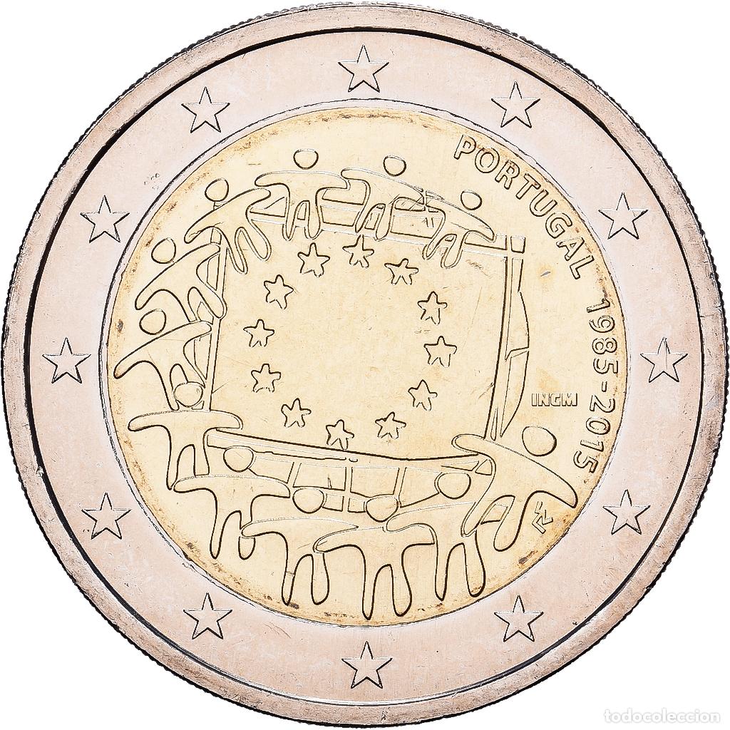 Monedas antiguas de Europa: [#1513770] Portugal, 2 Euro, 30e anniversaire du drapeau de l'Union Europ&eacute;enne, 2015