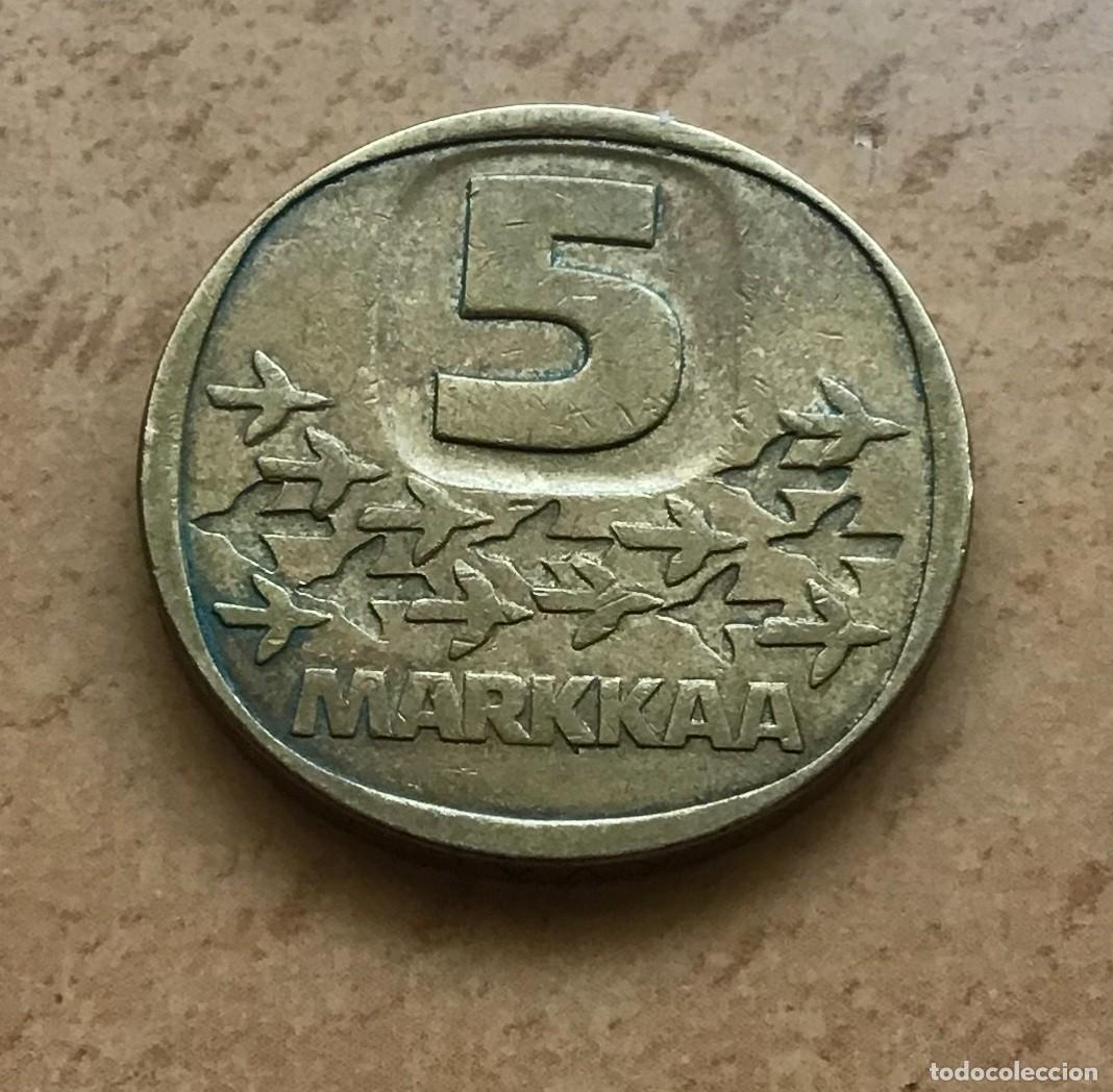 Monedas antiguas de Europa: 5 marcos de Finlandia. A&ntilde;o 1985