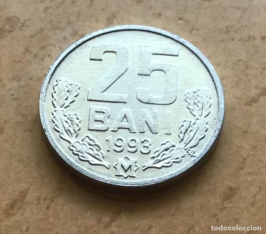 Monedas antiguas de Europa: 25 bani de Moldavia. A&ntilde;o 1993