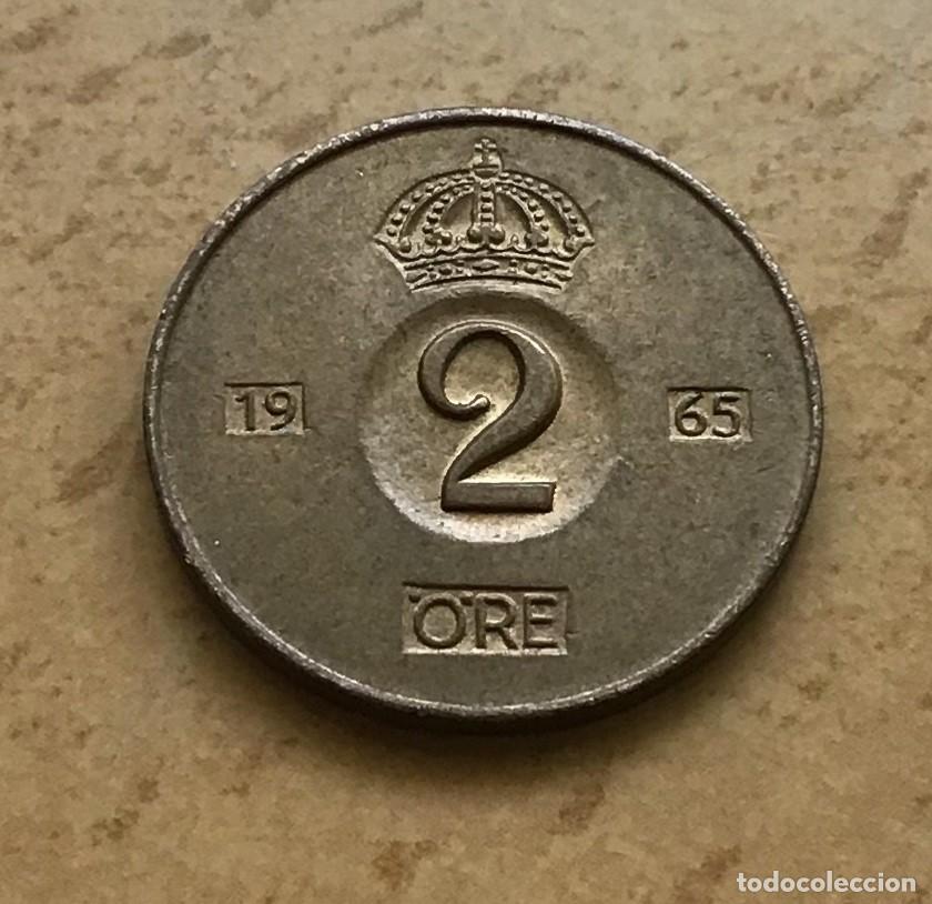Monedas antiguas de Europa: 2 ore de Suecia. A&ntilde;o 1965