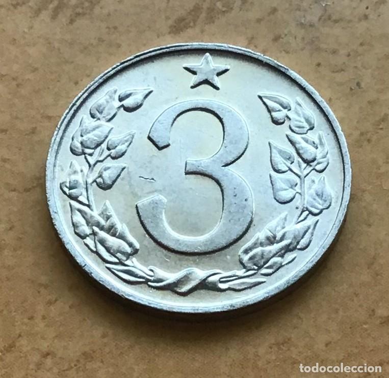 Monedas antiguas de Europa: 3 hellers de Checoslovaquia. A&ntilde;o 1963