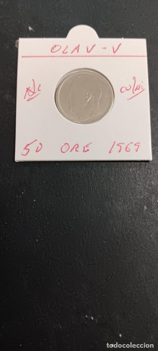 Monedas antiguas de Europa: NORUEGA 50 ORE 1969 BC KM=408 (CUPRONIQUEL) OLAV V