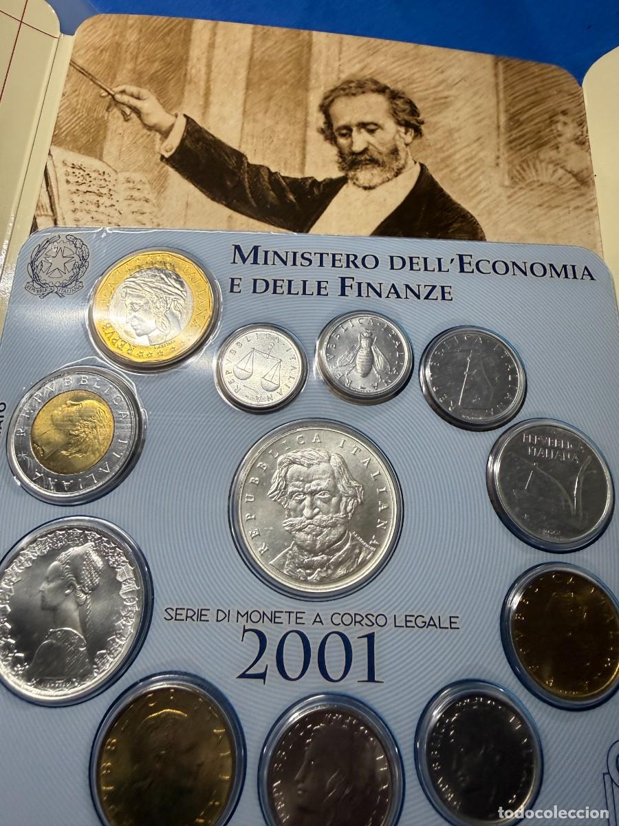 Monedas antiguas de Europa: ITALIA. Centenario de G. Verdi. 1 a 1.000 liras. 2001. Flor de Cu&ntilde;o. Incluye 2 en plata.