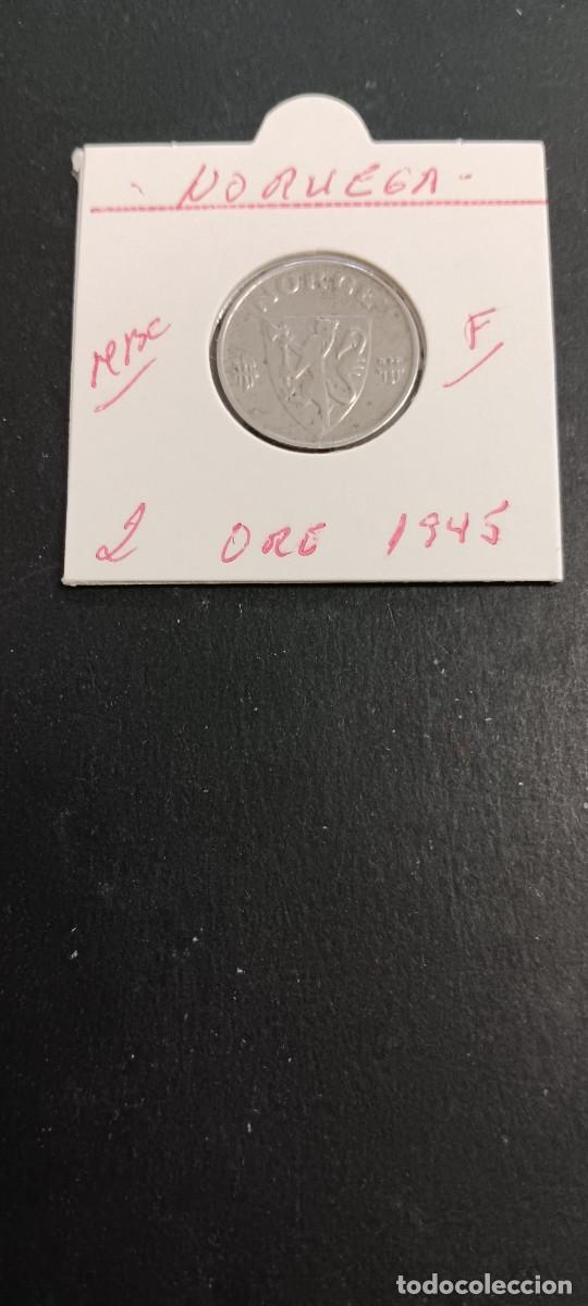 Monedas antiguas de Europa: NORUEGA 2 ORE 1945 MBC KM=394 (HIERRO) HAAKON VII