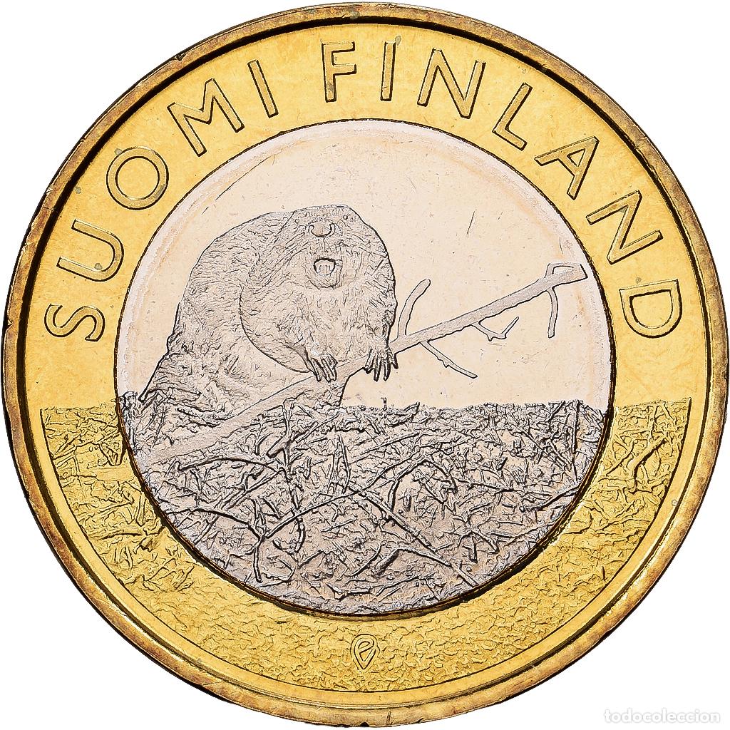 Monedas antiguas de Europa: [#1513776] Finlandia, 5 Euro, Beaver in Satakunta, 2015, Vantaa, Bimet&aacute;lico, SC, KM:240