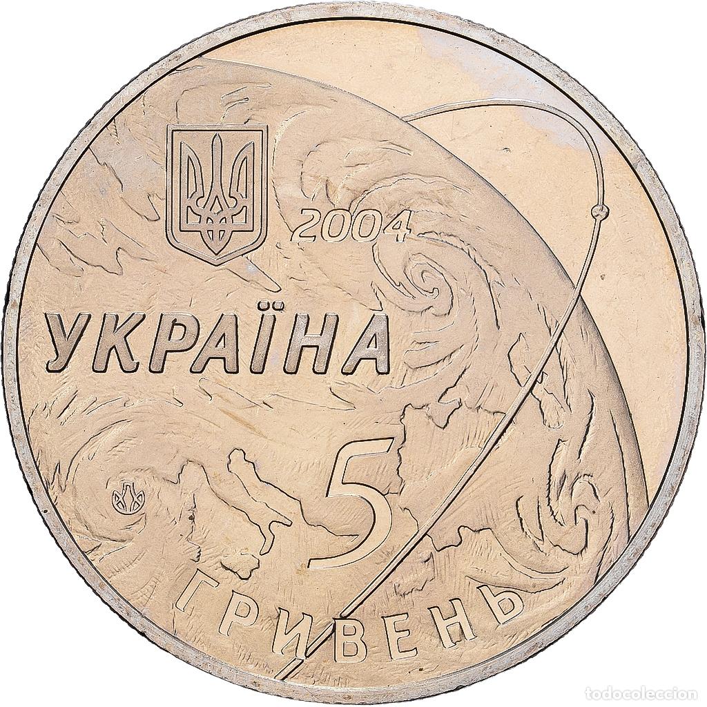 Monedas antiguas de Europa: [#1513795] Ucrania, 5 Hryven, 2004, Banque nationale d'Ukraine, 50e anniversaire - Bureau
