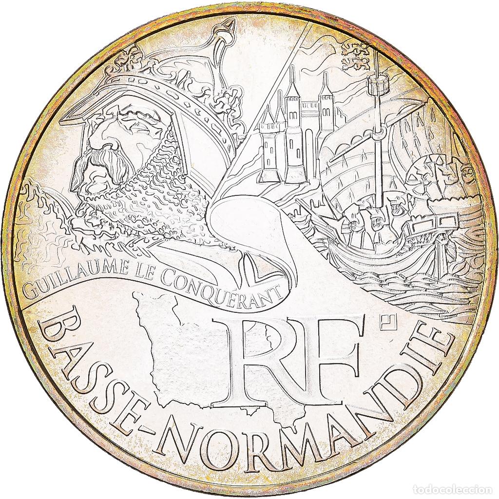 Monedas antiguas de Europa: [#1551836] Francia, 10 Euro, Basse-Normandie, 2012, Paris, Plata, EBC+, Gadoury:EU514