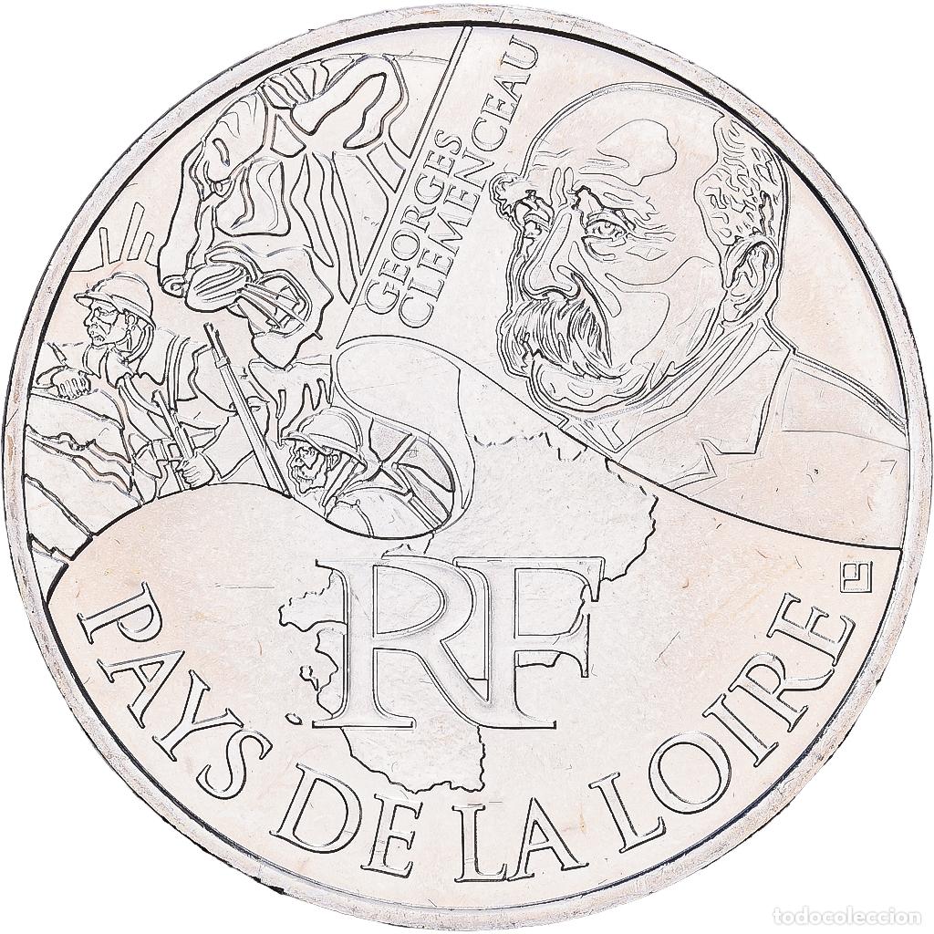 Monedas antiguas de Europa: [#1551844] Francia, 10 Euro, Pays de la Loire, 2012, Paris, Plata, EBC+, Gadoury:EU514