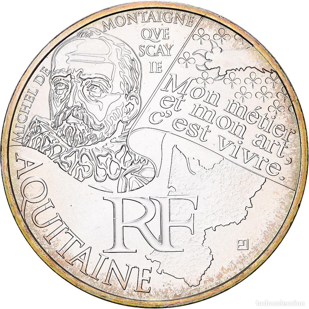 Monedas antiguas de Europa: [#1551852] Francia, 10 Euro, Aquitaine, 2012, Paris, Plata, EBC+, Gadoury:EU514, KM:1863