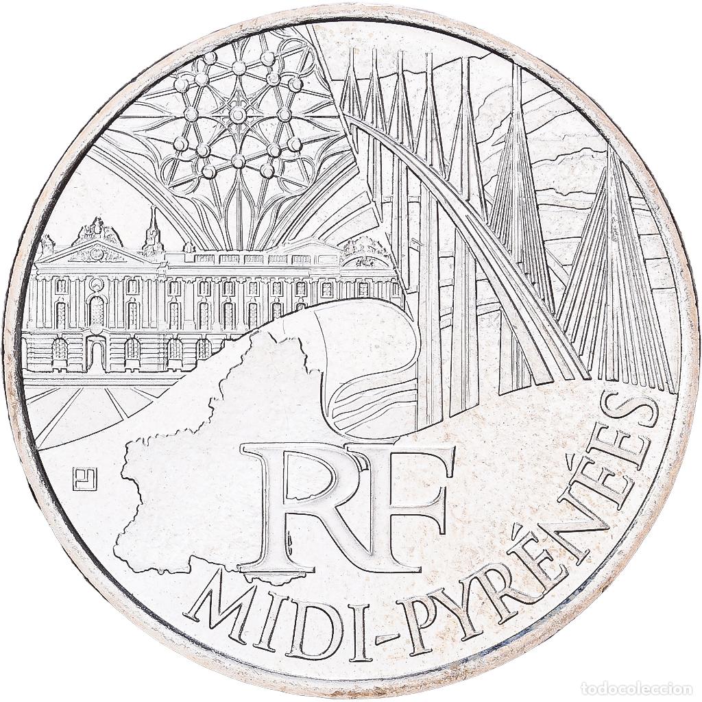 Monedas antiguas de Europa: [#1551882] Francia, 10 Euro, Midi-Pyr&eacute;n&eacute;es, 2011, Paris, Plata, EBC+, Gadoury:EU450