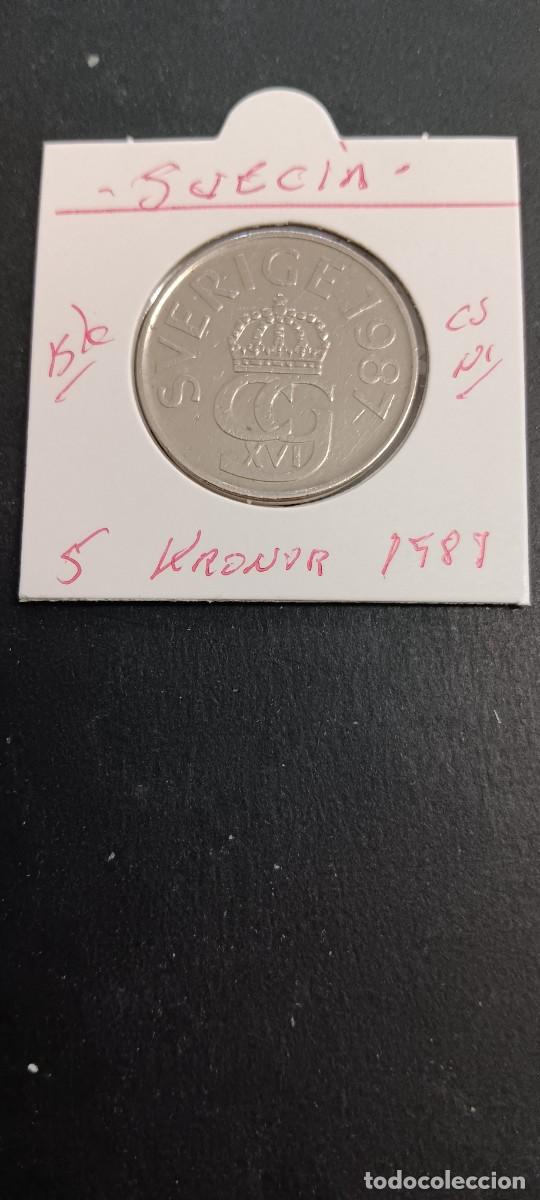 Monedas antiguas de Europa: SUECIA 5 KRONOR 1987 BC KM=853 (CUPRONIQUEL) CARL GUSTAV XVI