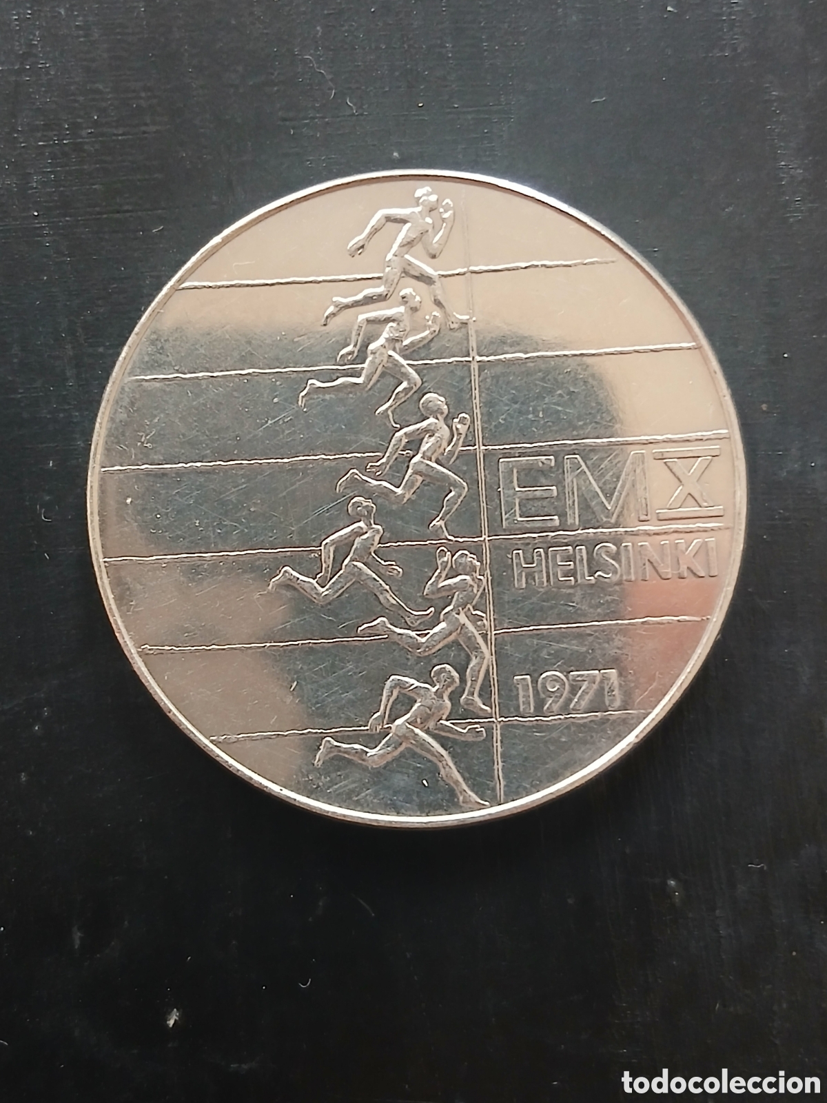 Monedas antiguas de Europa: 10 Marcos Finlandia 1971 Plata EMX Helsinki Campeonato Europeo Atletismo