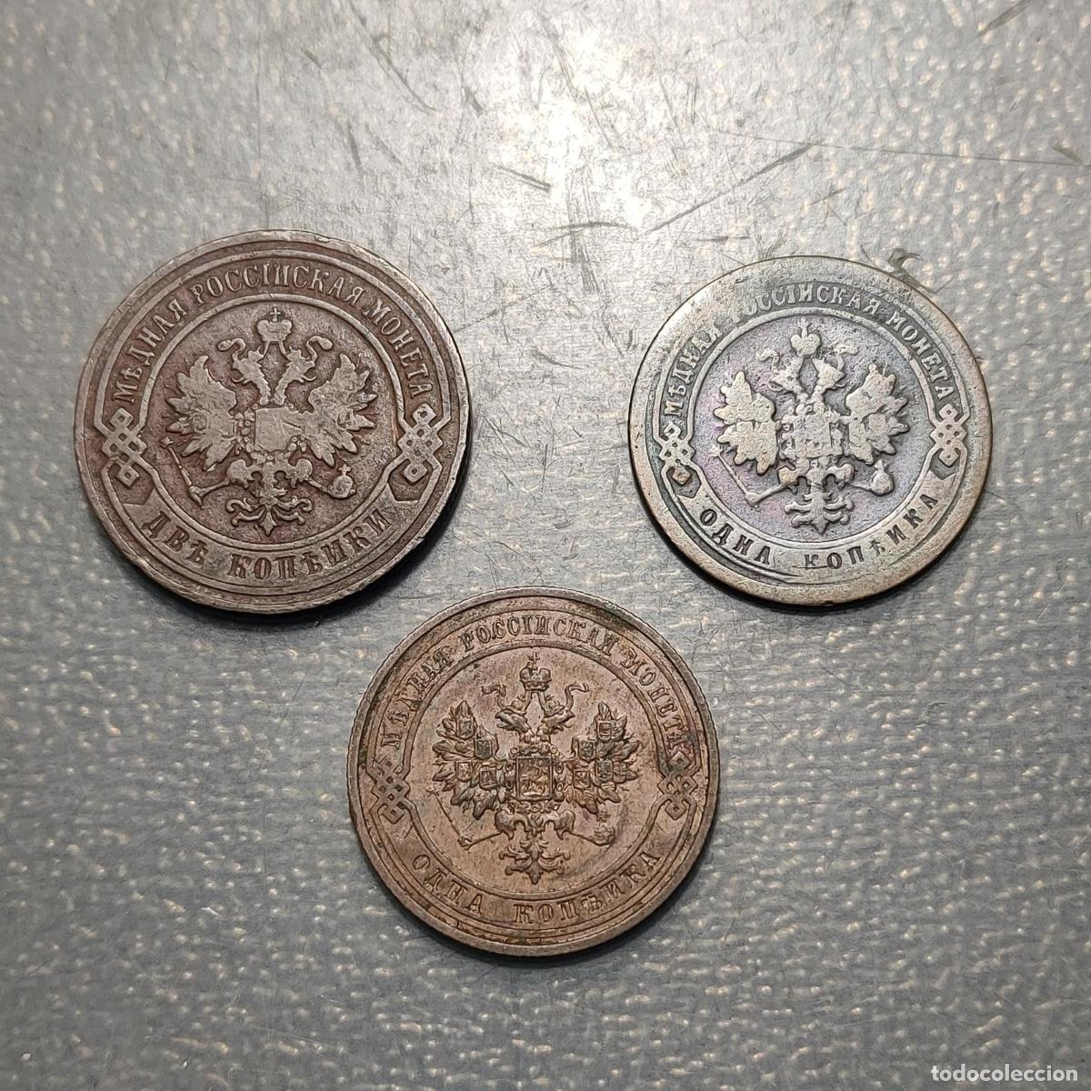 Monedas antiguas de Europa: RUSIA RUSSIA LOTE DE 3 MONEDAS DISTINTAS
