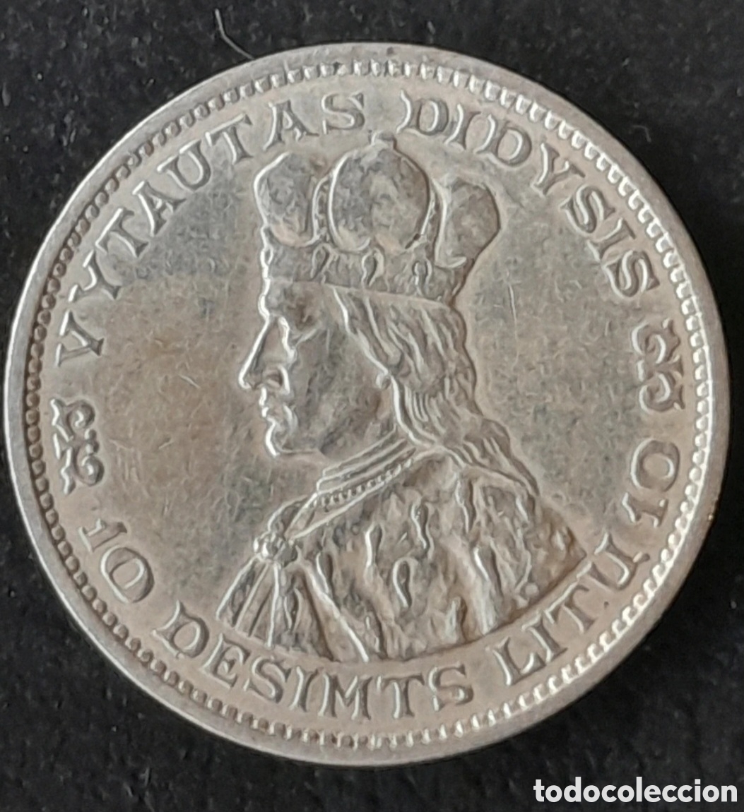 Monedas antiguas de Europa: Moneda Plata Lituania 10 Litu 1936. Vytautas.