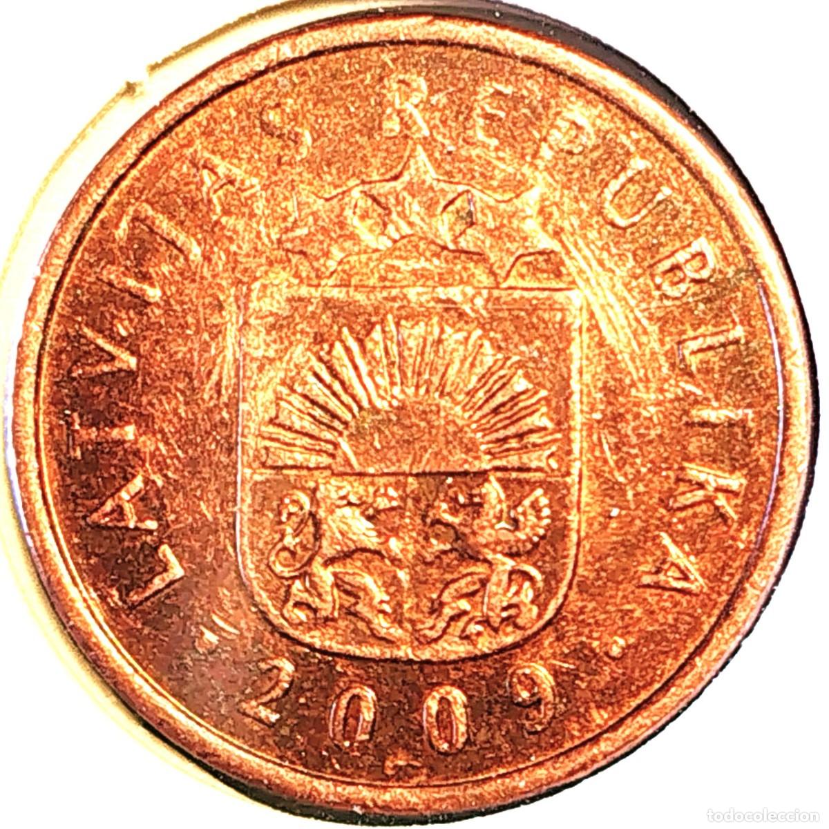 Monete antiche di Europa: LETONIA (1992-2013) - 2 SANTIMI 2009 - A - 1,90 GR. ACERO COBREADO - DIAMETRO 17 mm - MB - KM#21