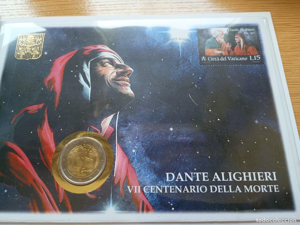 Monedas antiguas de Europa: Vaticano 2 euros &euro; 2021 Dante Alighieri Carta Numism&aacute;tica