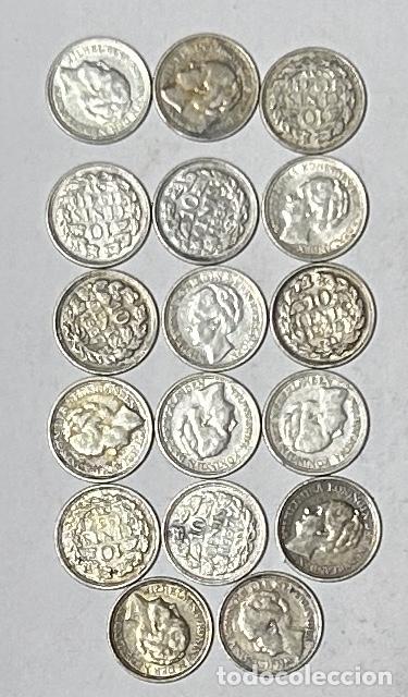 Monedas antiguas de Europa: L132 LOTE DE 17 MONEDAS PAISES BAJOS 10 CENTAVOS PLATA DE 0,640