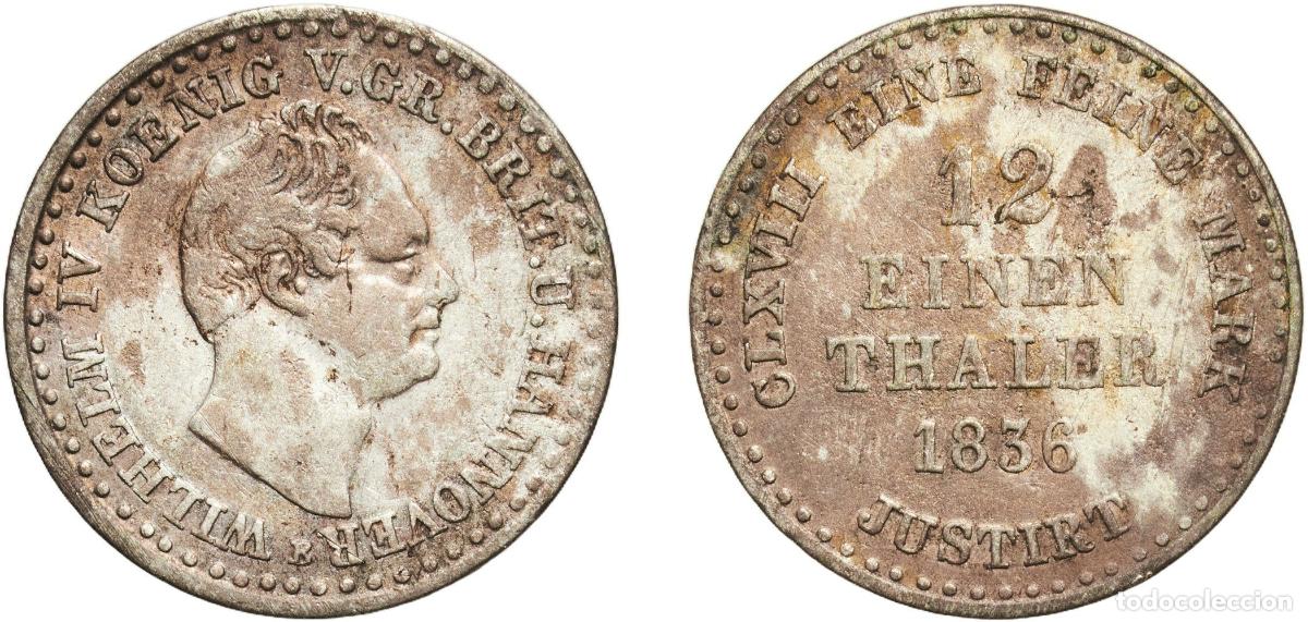 Monedas antiguas de Europa: Germany Kingdom of Hannover German states 1836 1&frasl;12 Thaler - William IV Silver (.520) Hanover Mint