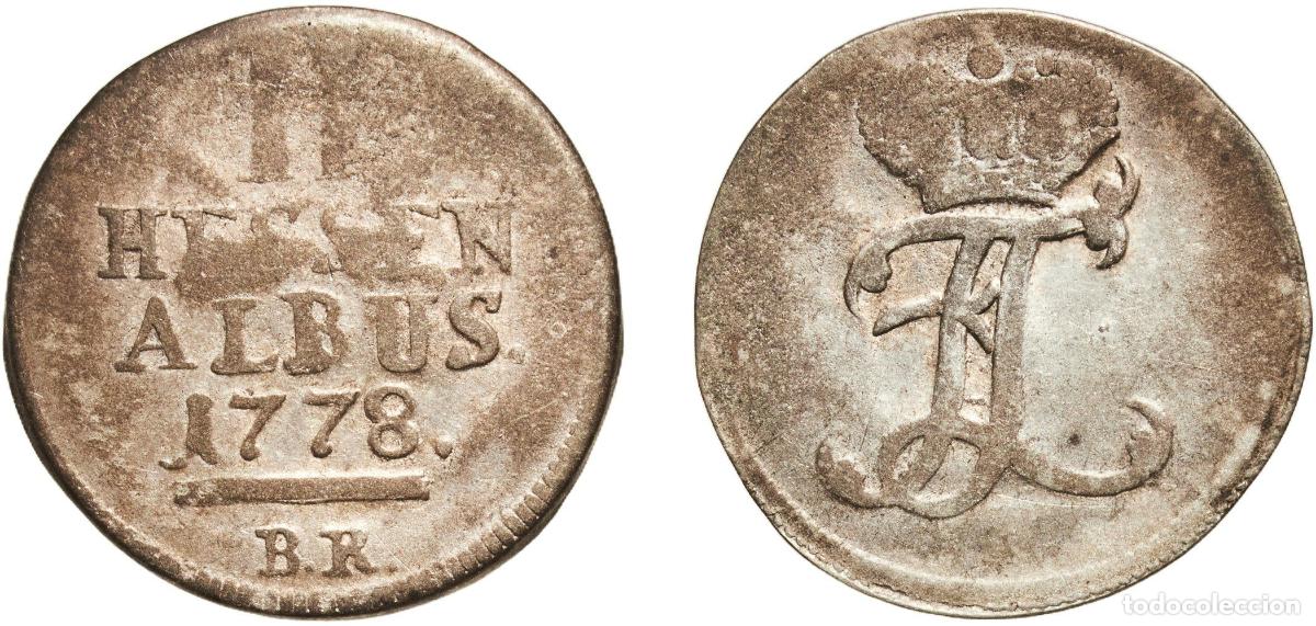 Monedas antiguas de Europa: Germany Electorate of Hesse-Cassel German states 1778 2 Albus - Frederick II Billon Kassel Mint 2.7