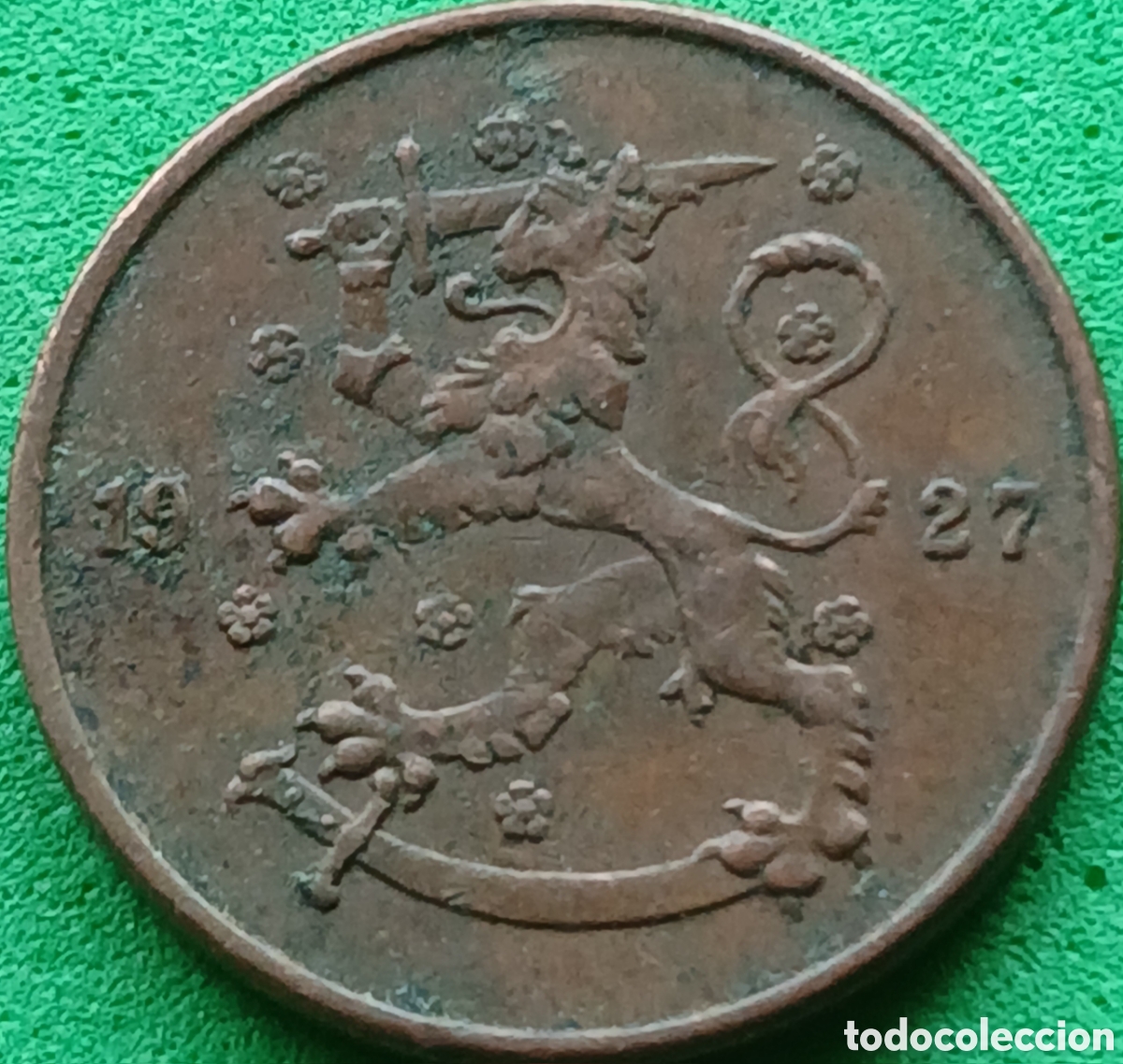 Monedas antiguas de Europa: Finlandia 5 pennia 1927 km#22 poco com&uacute;n