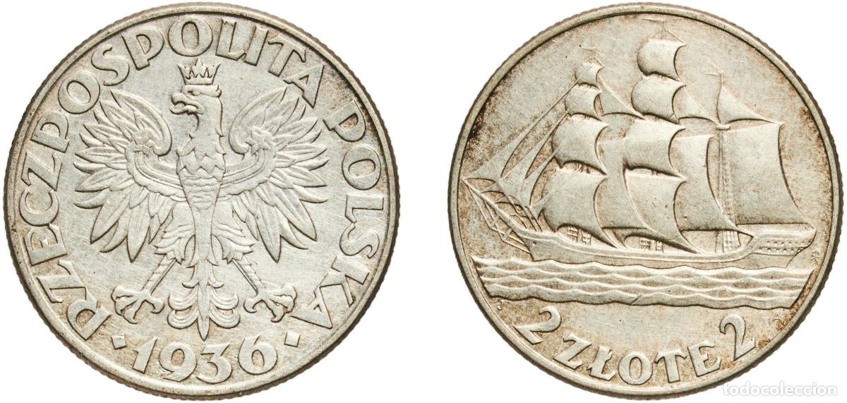 Monedas antiguas de Europa: Poland Second Republic 1936 2 Złote (Gdynia Seaport) Silver (.750) (3918000) 4.45g XF Y 30 Sch&ouml;n 2