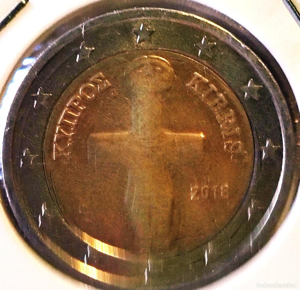 Moedas antigas da Europa: CHIPRE (2008-) - 2 EUROS 2018 - A - 8,50 GR. BIMETALICA - DIAMETRO 25,75 mm - MB - KM#85