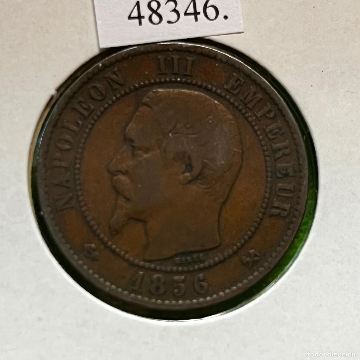Monedas antiguas de Europa: Francia 10 centimos 1856 B, Rouen