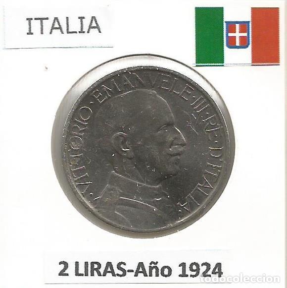 Monedas antiguas de Europa: ITALIA. MONEDA DE 2 LIRE-LIRAS A&Ntilde;O 1924. ENCARTONADA
