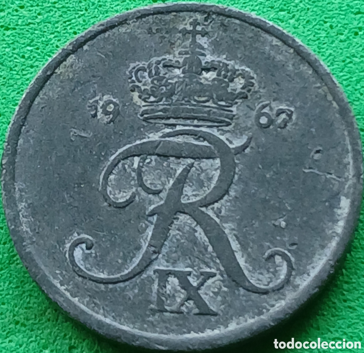 Monedas antiguas de Europa: Dinamarca 1 ore 1967 km#839