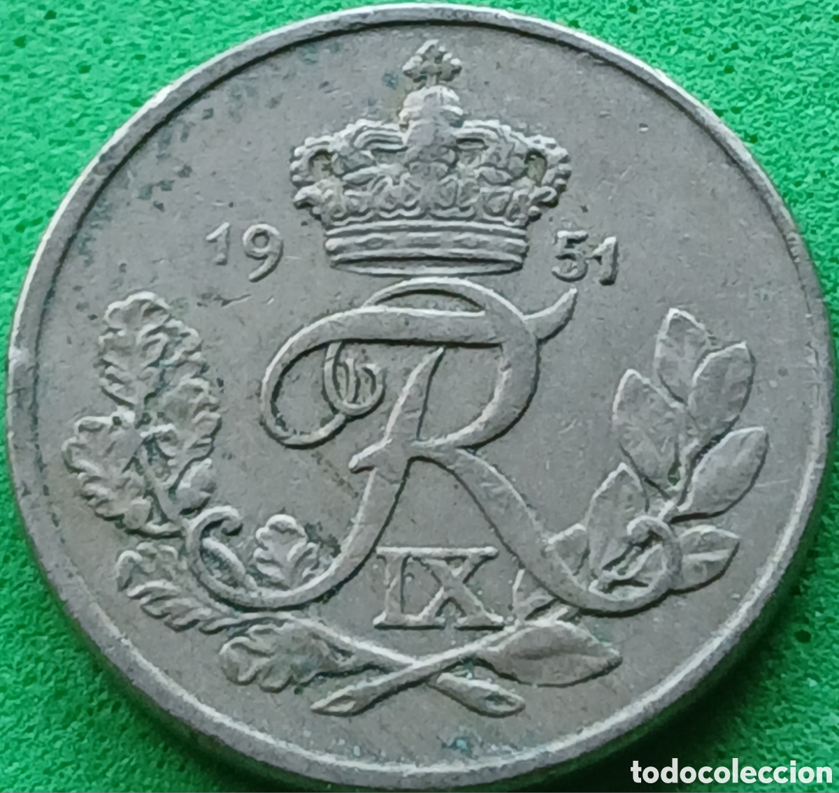 Monedas antiguas de Europa: Dinamarca 10 ore 1951 km#841