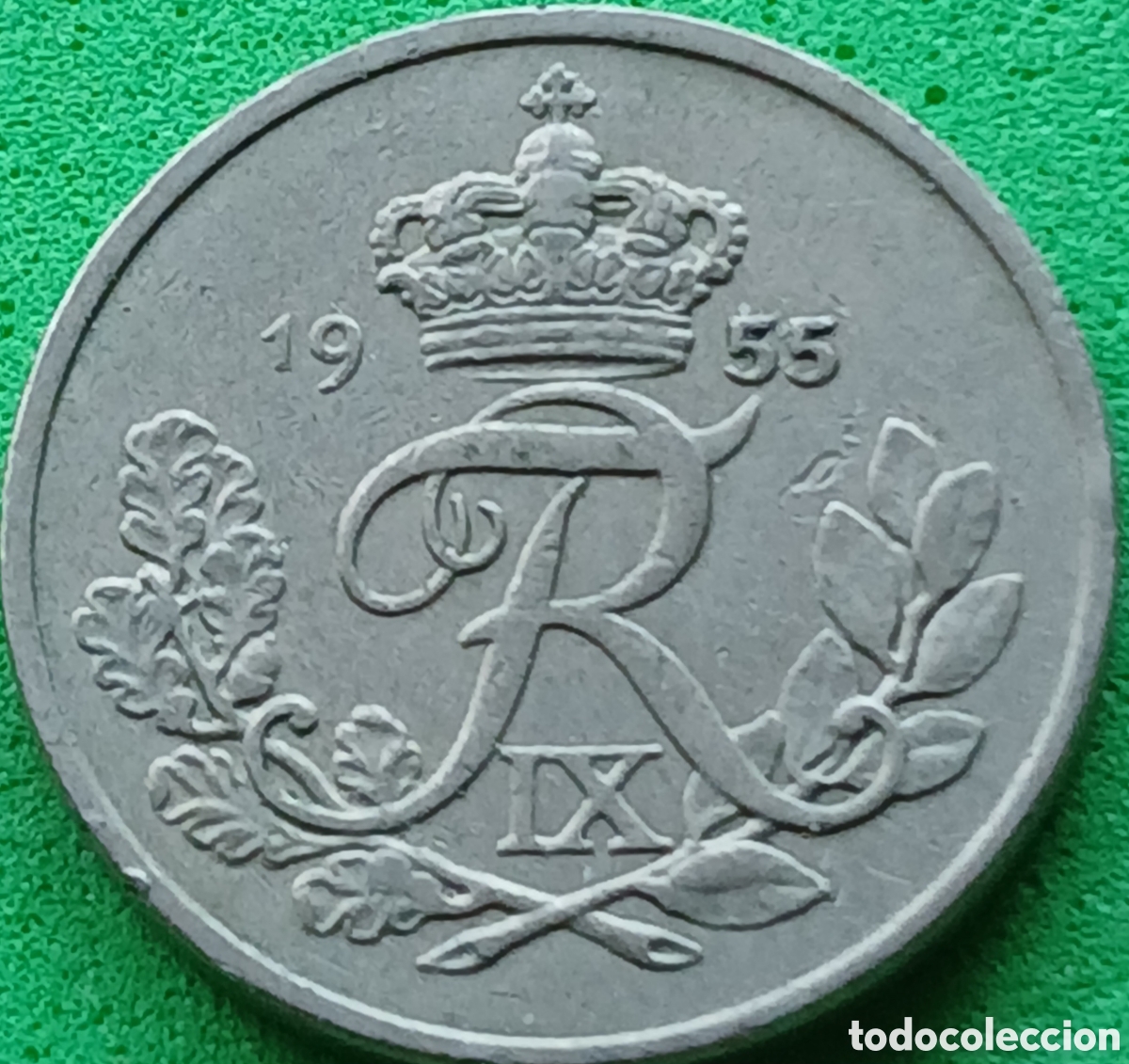 Monedas antiguas de Europa: Dinamarca 10 ore 1955 km#841