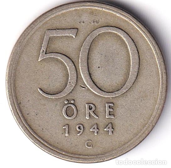 Monedas antiguas de Europa: MONEDA SUECIA 50 ORE 1944 - PLATA