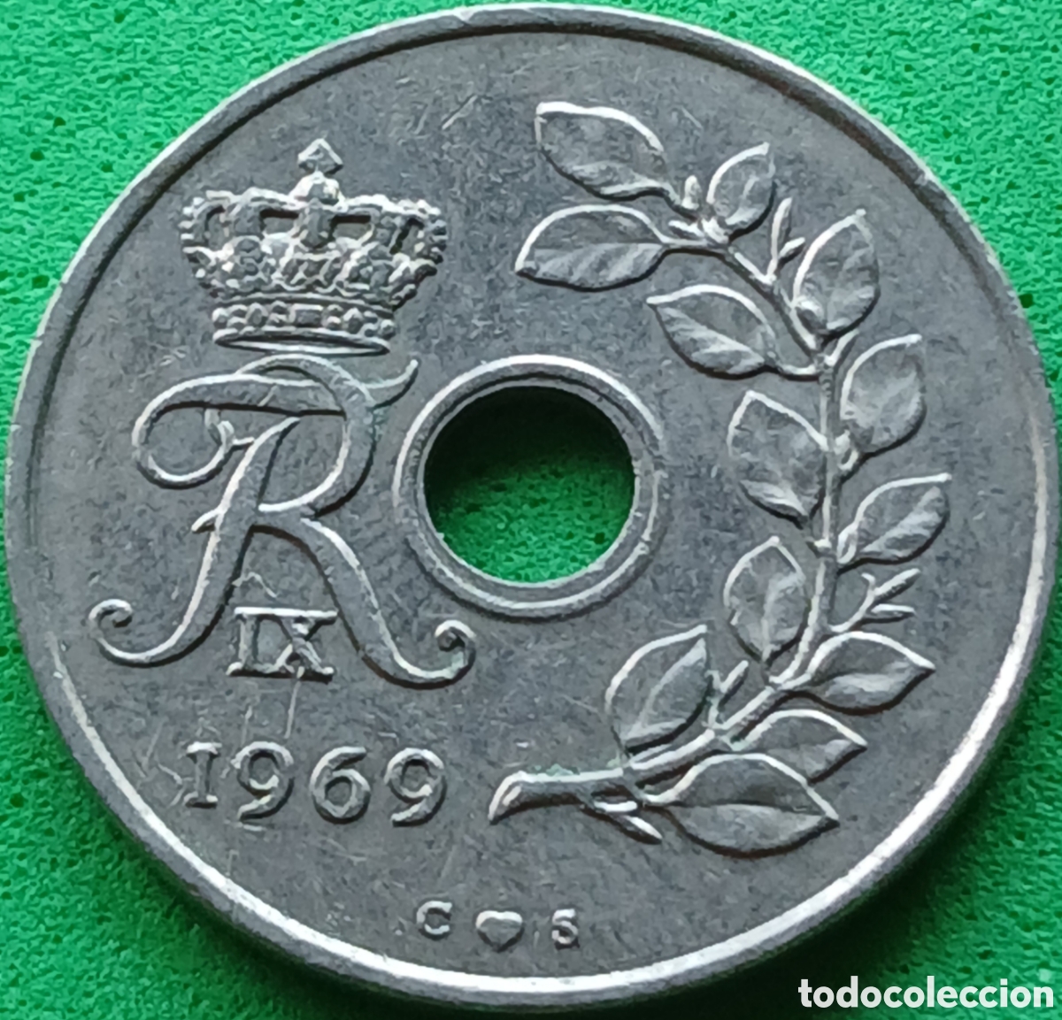Monedas antiguas de Europa: Dinamarca 25 ore 1969 km#855