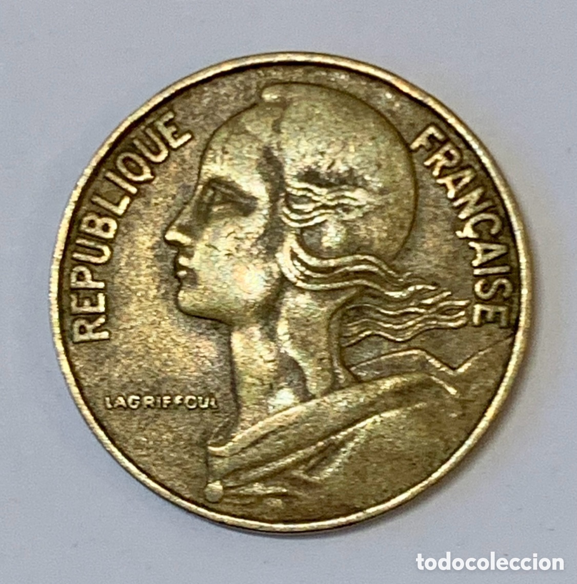 Monedas antiguas de Europa: Moneda. Republique Francaise. Lagriffoul. 20 Cmes. 1963.