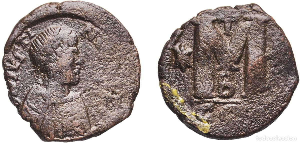 Monedas antiguas de Europa: Byzantine states Byzantine Empire 517 - 518 CON B 40 Nummi - Anastasius I Dicorus (Type ✶M✶) Bronze